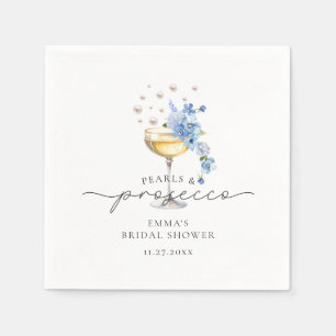 Stofblauwe Parels & Prosecco Bloemrijke Bruidsdouc Servet