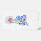 Stofblauwe Periwinkle Metselaars Pot iPhone Hoesje (Achterkant horizontaal)