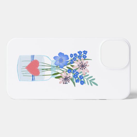 Stofblauwe Periwinkle Metselaars Pot iPhone Hoesje (Achterkant horizontaal)