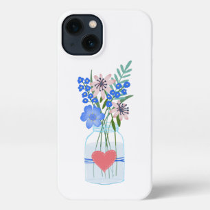 Stofblauwe Periwinkle Metselaars Pot iPhone 13 Hoesje