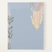 Stofblauwe Perzik Boho Bruiloft Planner (Achterkant)