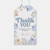 Stofblauwe Pompoen Favor Bedankt Tag Cadeaulabel (Voorkant)
