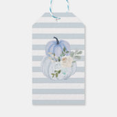 Stofblauwe Pompoen Favor Bedankt Tag Cadeaulabel (Achterkant)