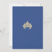 Stofblauwe Prinses Quinceañera Uitnodiging (Achterkant)
