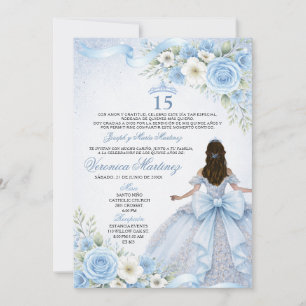 Stofblauwe Quinceañera 15 Anos Mis Quince Kroon Kaart