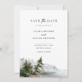 Stofblauwe Salie Groene Nevelige Dennen Oceaan Br Save The Date