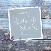 Stofblauwe Script Calligraphy Bruidsborrel Servet
