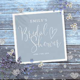 Stofblauwe Script Calligraphy Bruidsborrel Servet