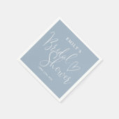 Stofblauwe Script Calligraphy Bruidsborrel Servet (Hoek)