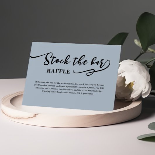 Stofblauwe Script Stock de bar Bruidsmeisjesfeest  Informatiekaartje