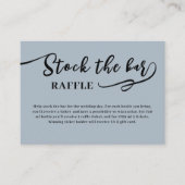 Stofblauwe Script Stock the bar Bruidsfeest Informatiekaartje (Voorkant)