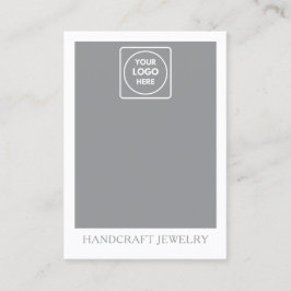 Stofblauwe sieraden displayhouder contactkaartje