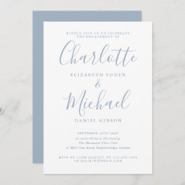 Stofblauwe Signature Script Verloving Feest Kaart