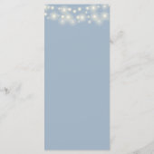 Stofblauwe Slingerlichten Signature Bruiloftsmenu Menu (Achterkant)