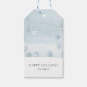 Stofblauwe Sneeuwvlok Cadeaubijsluiter Cadeaulabel (Voorkant)
