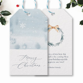 Stofblauwe Sneeuwvlok Cadeaubijsluiter Cadeaulabel