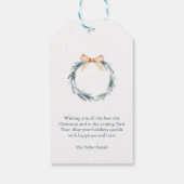 Stofblauwe Sneeuwvlok Gift Tag Cadeaulabel (Achterkant)