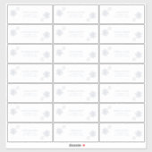 Stofblauwe Sneeuwvlok Winter Modern Gastadres Sticker (Vel)