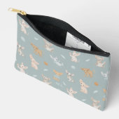 Stofblauwe Sphynx Kat Patroon Aangepaste Monogram Etui (Open)
