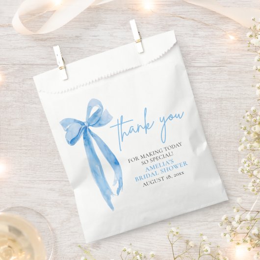 Stofblauwe strik zij is van plan te trouwen Bruids Bedankzakje (Geknipt)