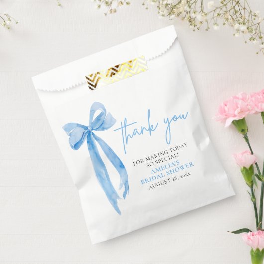 Stofblauwe strik zij is van plan te trouwen Bruids Bedankzakje (Gezegeld)
