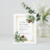 Stofblauwe Trouw Eucalyptus Groenery Budget Briefkaart (Staand voorkant)