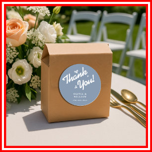 Stofblauwe Trouw   Wildflower Ronde Sticker