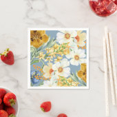 Stofblauwe Waterverf bloementuinbloemen Servet (Insitu)