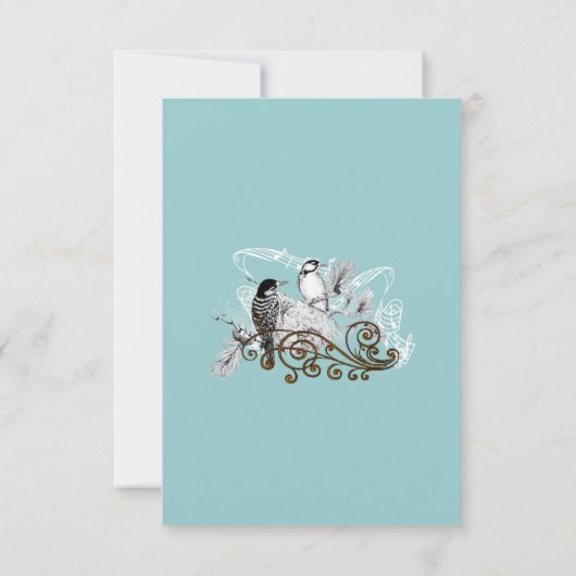Stofblauwe Whimsical Specht Kaartjes  Kaart (Achterkant)