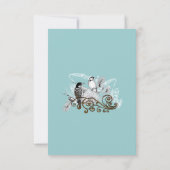 Stofblauwe Whimsical Woodpecker Kaarten  (Achterkant)