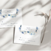 Stofblauwe Wilde Bloem RSVP-reactiekaart RSVP Kaartje