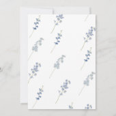 Stofblauwe Wilde Bloemen Krans Bruidsmeisjes Uitno Kaart (Achterkant)