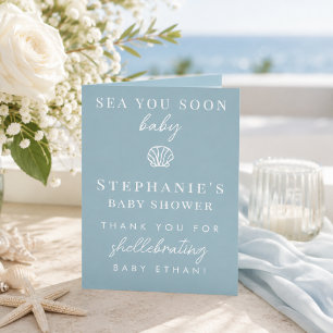 Stofblauwe Zee Tot Ziens Baby Shower Bedankt