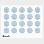 Stofbloauw Bedankt Ronde Sticker (Vel)