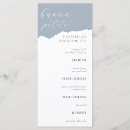 Stofbloauw Bruidsmenu Italiaans Menu