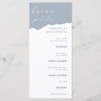 Stofbloauw Bruidsmenu Italiaans Menu