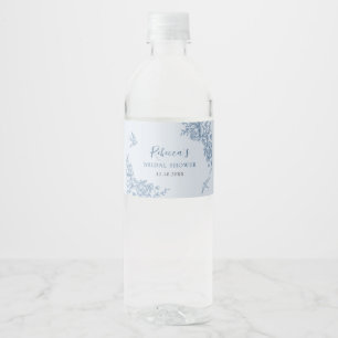 Stofbloauw Chinoiserie Baby Borrelwater Etiket