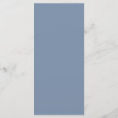 Stofbloauw Eenvoudig Elegant 4x9 Trouwmenu Menu (Achterkant)