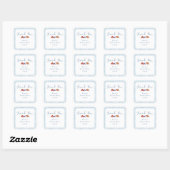 Stofbloauw geruit bruilofts brunch bedankje vierkante sticker (Vel)
