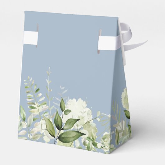 Stofbloauw Het Is Een Jongen Groenery Baby Shower Bedankdoosjes (Achterkant)