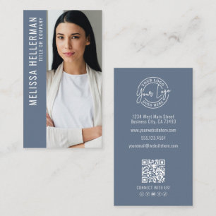 Stofbloauw Professionele Fotologo Visitekaartje