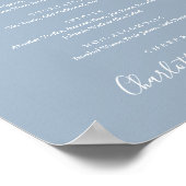 Stofbloauw Signature Script Dranken Menukaart Bord Poster (Hoek)