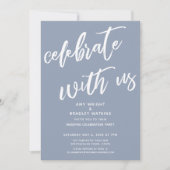 Stofbloauw Vier het mee Ons Trouwfeest Kaart (Voorkant)