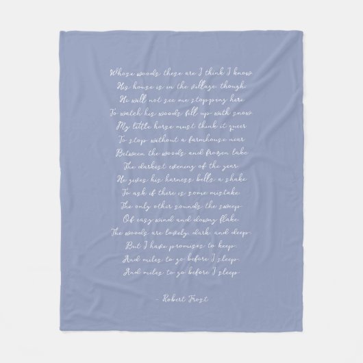 Stofbloauwe aangepaste gedicht liedtekst citaat fleece deken (Voorkant)