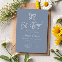 Stofbloauwe Coquette Strik Jongens Baby Shower