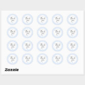 Stofbloauwe Gingham Bedankt Favor Sticker (Vel)