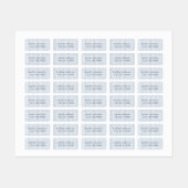 Stofbloauwe Gingham Waterdichte Naam Labels (Vel)