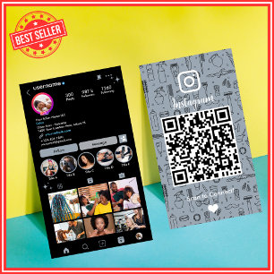 Stofbloauwe Instagram Salon QR Social Media Visitekaartje