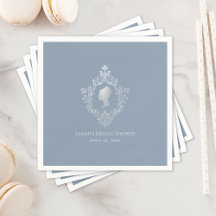 Stofbloauwe Regency Dame Versierde Wapen Bridal Sh
