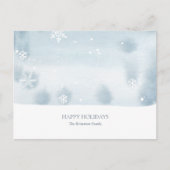 Stofbloauwe Sneeuwvlok Kerstkaart Uitnodiging Briefkaart (Voorkant)